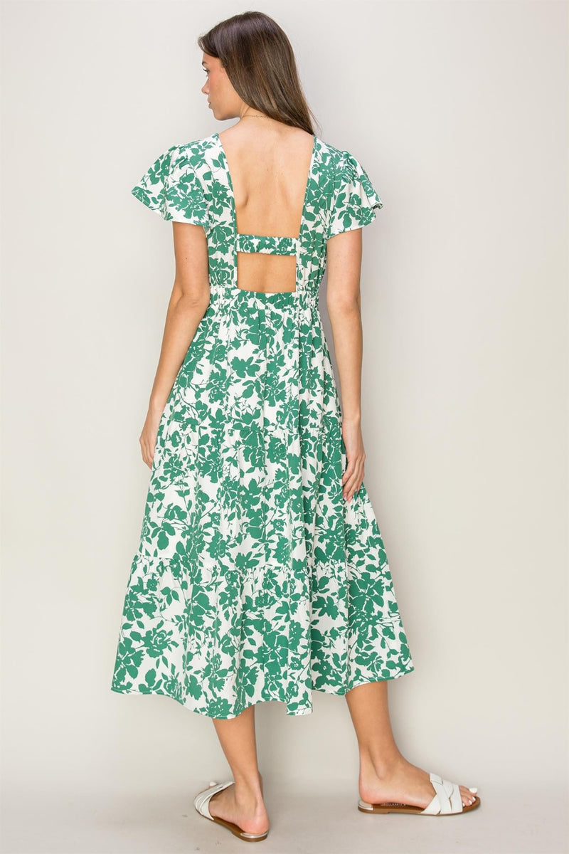 HYFVE Floral Cutout Midi Dress