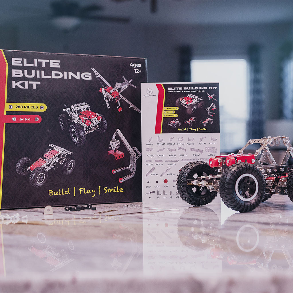 Erector Set for Boys - Girls | Metal Model Kits for Adults Teens and Advanced Kids Stem Toys | Build A Car Plane or Excavator | Educational Toys | Engineering Toys | Building Kit