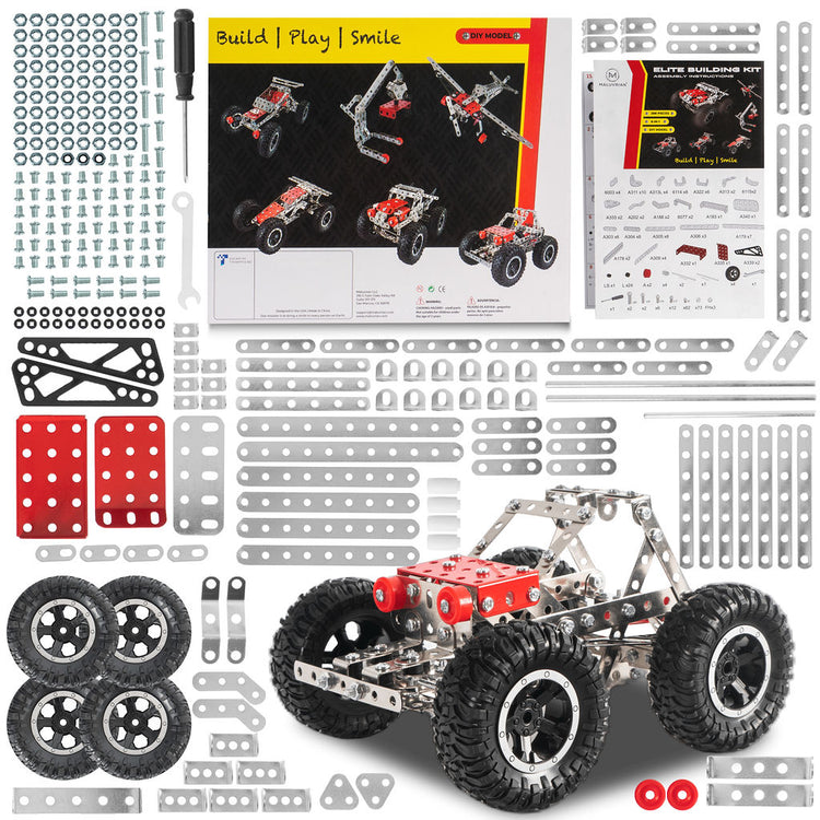 MALUVRIAN Erector Set for Boys - Girls | Metal Model Kits for Adults Teens and Advanced Kids Stem Toys | Build A Car Plane or Excavator | Educational Toys | Engineering Toys | Building Kit | 288 pcs
