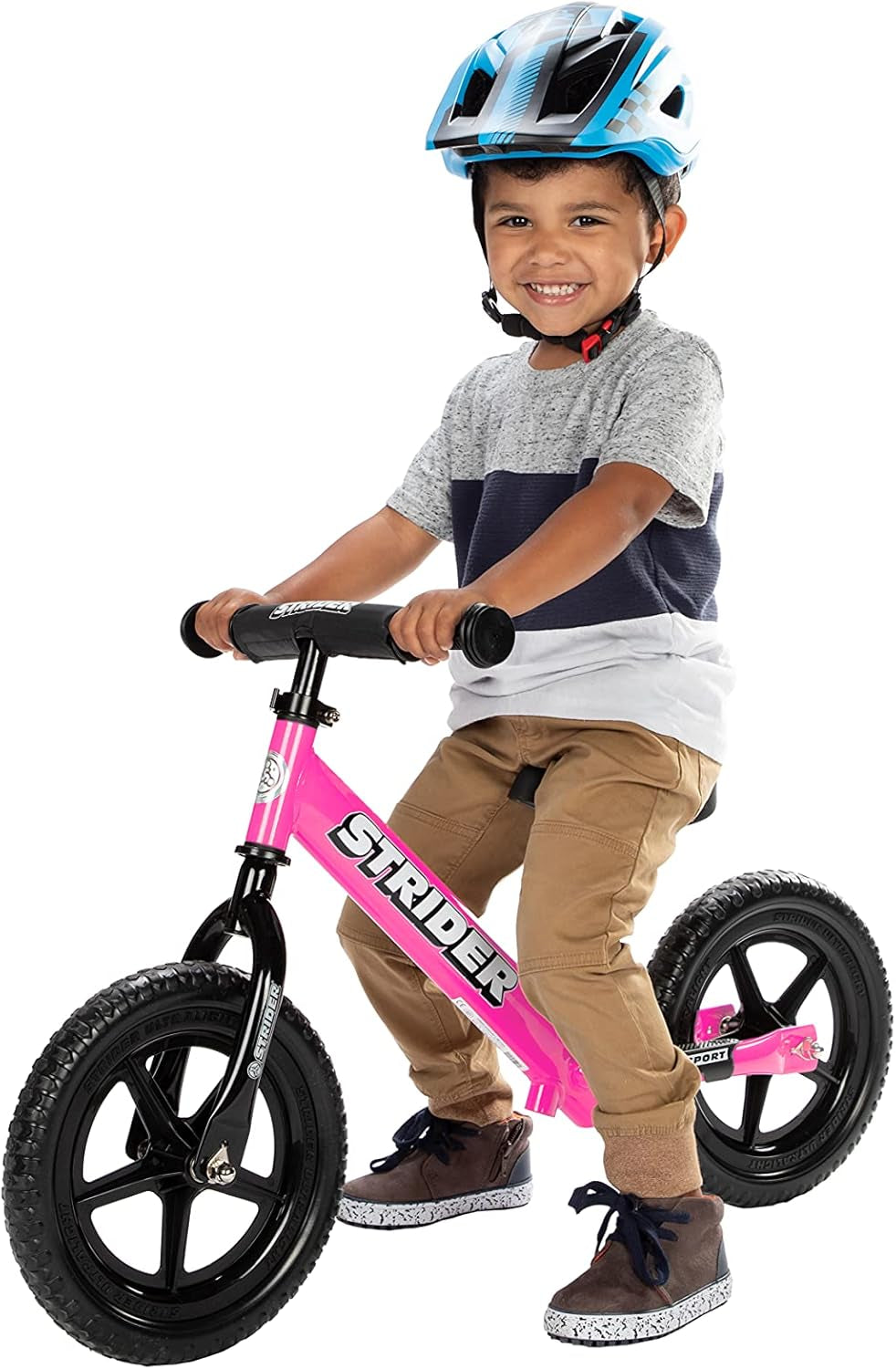 12” Sport Bike - No Pedal Balance Bicycle for Kids 1 to 4 Years - Includes Safety Pad, Padded Seat, Mini Grips & Flat-Free Tires - Tool-Free Assembly & Adjustments